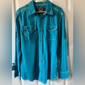 COPY - BKE standard fit long sleeve casual button down shirt. Sz L. Blue